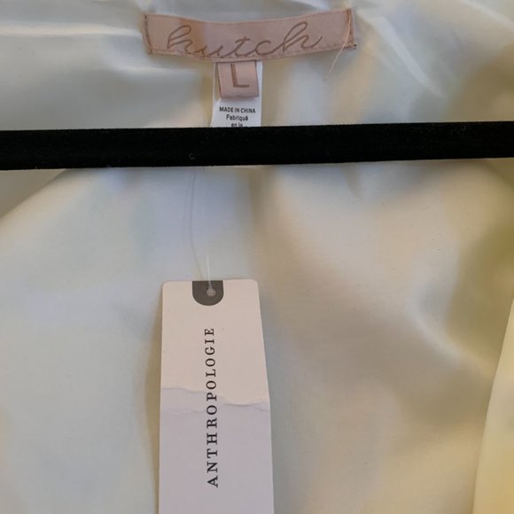 Anthro/Hutch V-Neck Tiered Wrap Midi Dress Size Large Lemon Citrus NWT - Picture 7 of 11